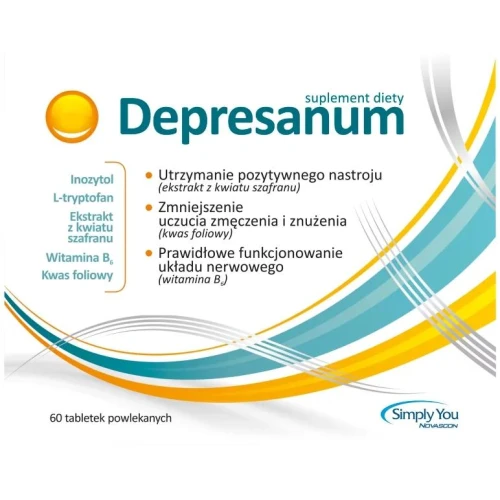 Depresanum, 60 tabletek powlekanych - Suplement diety z szafranem i witaminami z grupy B