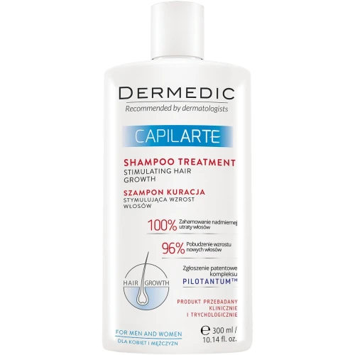 Dermedic Capilarte Szampon kuracja stymulująca wzrost włosów, 300 ml - Ogranicza wypadanie włosów. Kuracja stymulująca wzrost włosów