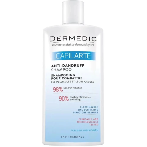 Dermedic Capilarte Szampon zwalczający łupież, 300 ml - Rozwiązanie dla osób borykających się z problemem łupieżu oraz jego przyczynami
