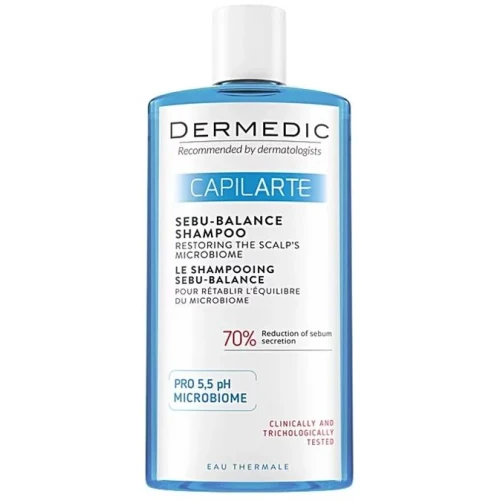 Dermedic Capilarte Sebu-Balance Szampon przywracający równowagę mikrobiomu skóry, 300 ml - Wyrównuje wydzielanie sebum