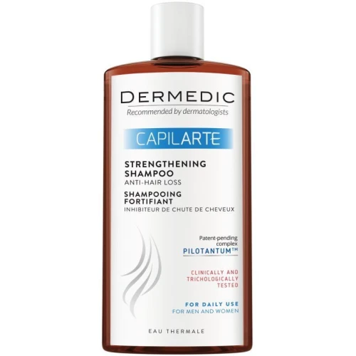 Dermedic Capilarte Szampon wzmacniający, 300 ml - Hamuje wypadanie włosów, odżywia i wzmacnia cebulki, zwiększa objętość i gęstość włosów