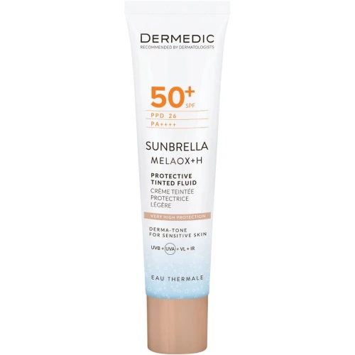 Dermedic Sunbrella Tonujący, lekki krem ochronny SPF 50+ PPD 26, 40 ml - Do skóry wrażliwej i mieszanej