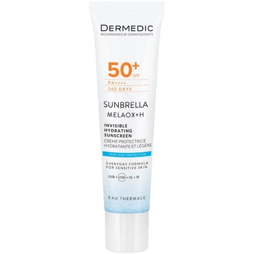 Dermedic Sunbrella Lekki krem nawilżający SPF 50+, 40 ml - Do skóry wrażliwej z ochroną UVA, UVB, IR i Blue Light