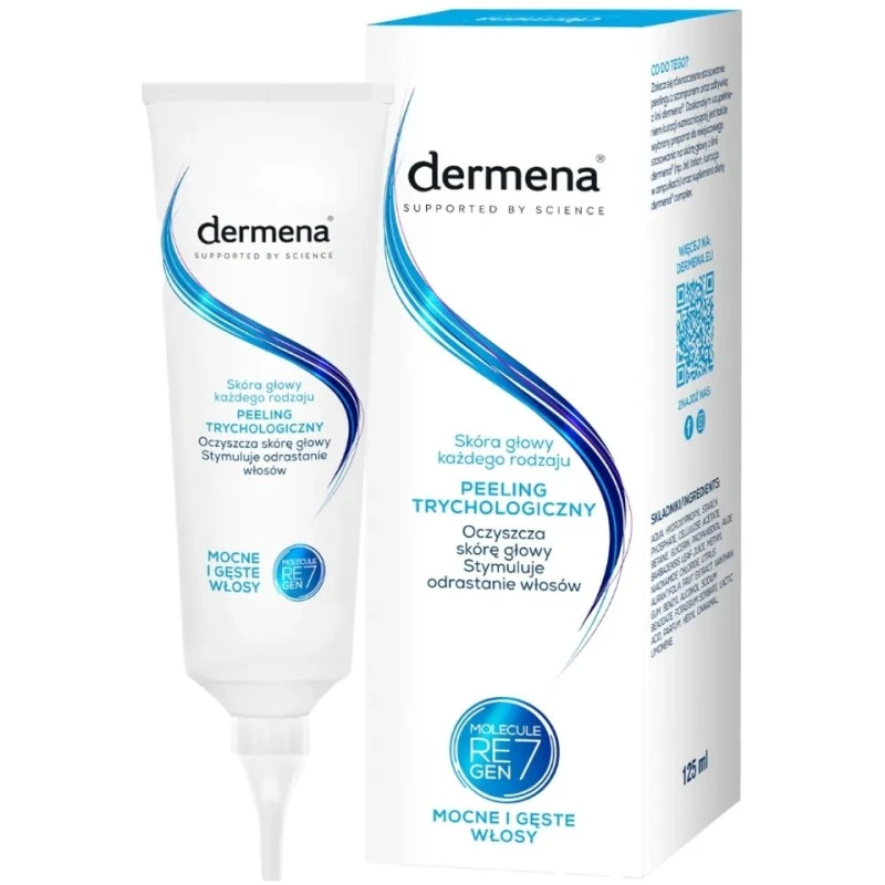Dermena, peeling trychologiczny, 125 ml - Oczyszcza skórę głowy i stymuluje odrastanie włosów