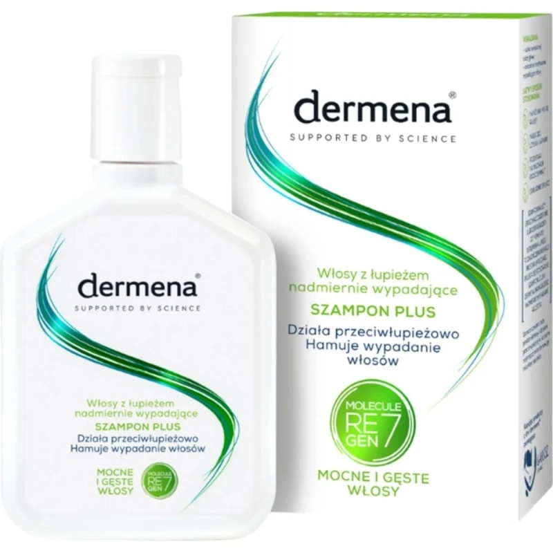 Dermena Plus, szampon przeciwłupieżowy,  200 ml - Łagodzi objawy łupieżu i hamuje wypadanie włosów 