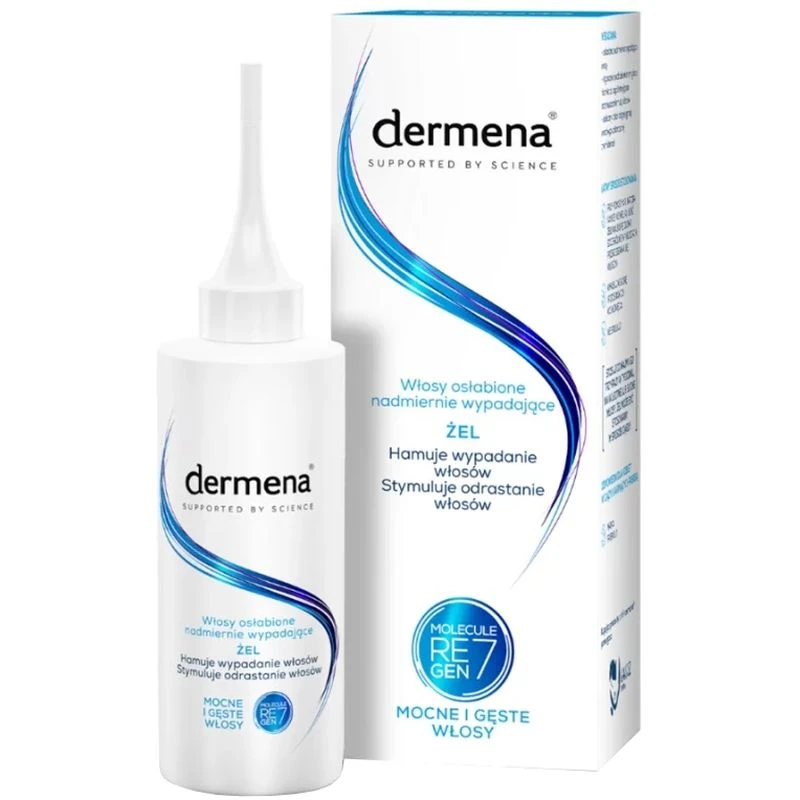 Dermena, żel hamujący wypadanie włosów, 150 ml - Stymuluje odrastanie włosów i zagęszcza fryzurę