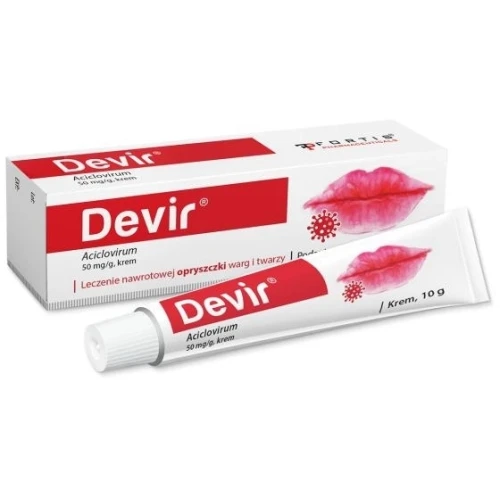 Devir 50 mg/g Krem, 10 g - Krem na opryszczkę