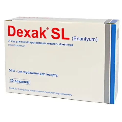 Dexak SL 25 mg (import równoległy Inpharm), 20 saszetek - Do sporządzania roztworu doustnego w saszetkach