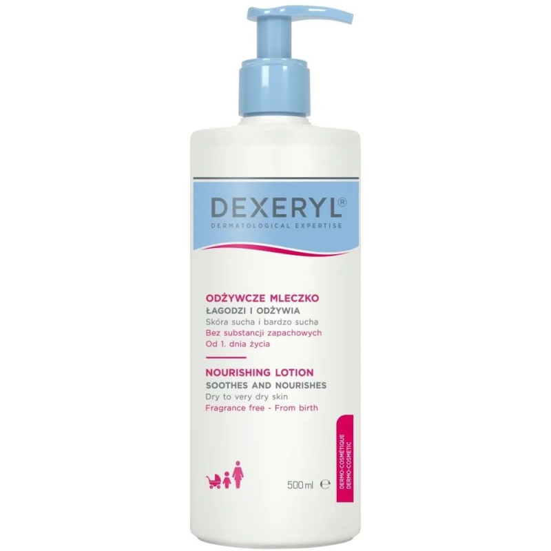Dexeryl Odżywcze mleczko do ciała, 500 ml - Do skóry suchej, bardzo suchej i wrażliwej
