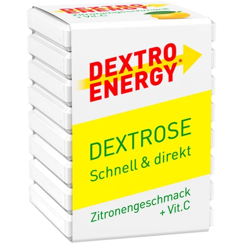 Dextro Energy Pastylki o smaku cytrynowym, 46 g - Z glukozą dla szybkiej energii mózgowo-mięśniowej