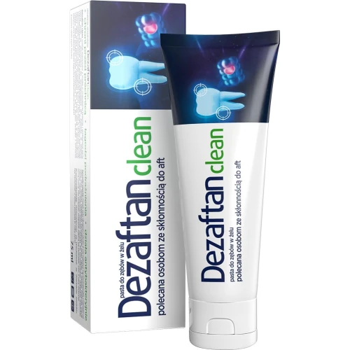 Dezaftan Clean Pasta do zębów w żelu, 75 ml - Odkażająca pasta z chlorhexydyną dla osób ze skłonnością do aft