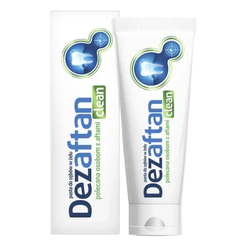 Dezaftan Clean Pasta do zębów w żelu, 75 ml - Odkażająca pasta z chlorhexydyną dla osób ze skłonnością do aft
