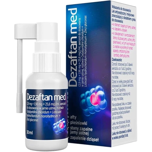 Dezaftan med Aerozol do stosowania w jamie ustnej, 30 ml - Na stany zapalne w jamie ustnej