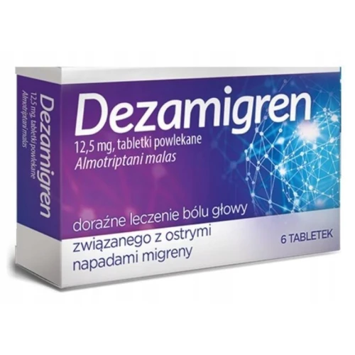 Dezamigren 12,5 mg, 6 tabletek - Na ostry napad migreny