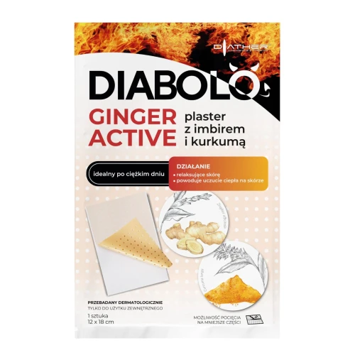 Diabolo Ginger Active Plaster z imbirem i kurkumą, 1 sztuka - Relaksuje i pozostawia uczucie ciepła na skórze