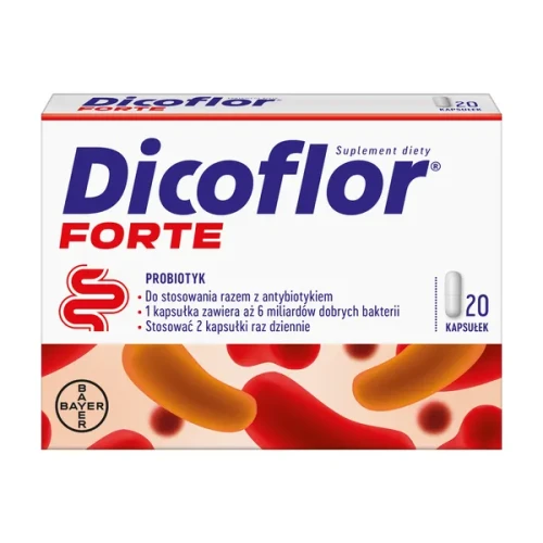 Dicoflor Forte, 20 kapsułek - Do stosowania razem z antybiotykiem