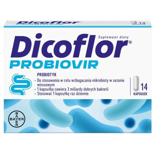 Dicoflor Probiovir, 14 kapsułek - Wzbogaca mikrobiotę jelitową, szczególnie w sezonie wirusowym