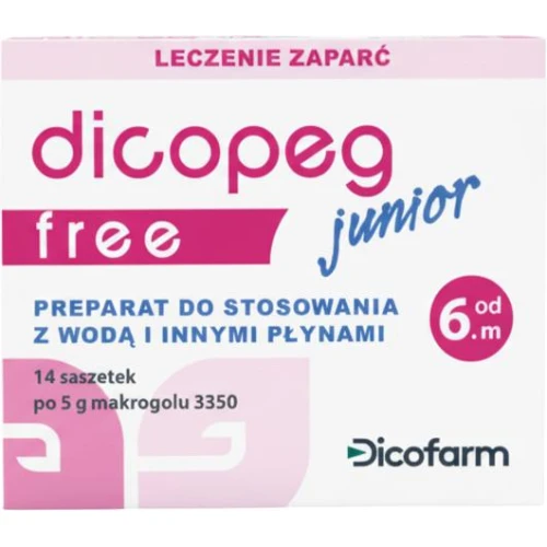 Dicopeg Junior Free, 14 saszetek - Leczeniu przewlekłych zaparć u dzieci