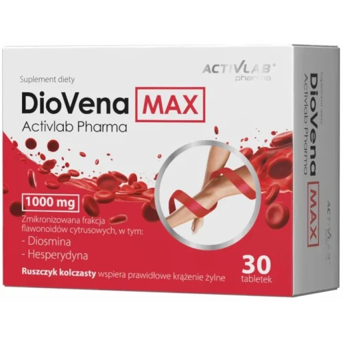 ActivLab Pharma DioVena Max, 30 tabletek - Dla osób z uczuciem ciężkich, zmęczonych nóg i dbających o prawidłowe krążenie żylne