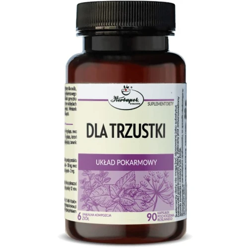 Dla Trzustki, 90 kapsułek - Kompozycja 6 ziół – wsparcie pracy układu pokarmowego, w tym trzustki i wątroby