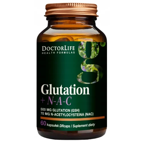 Doctor Life Glutation + N-A-C, 60 kapsułek - Ochrona antyoksydacyjna i wsparcie detoksykacji organizmu 