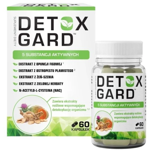 Domowa Apteczka Detox Gard, 60 kapsułek - Kompozycja składników aktywnych wspierających detoksykację organizmu