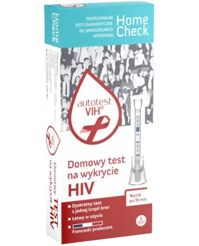 Domowy test na wykrycie HIV, 1 sztuka - Test do diagnozowania zakażenia HIV z krwi