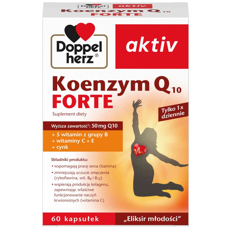 Doppelherz Aktiv Koenzym Q10 Forte, 60 kapsułek - Wzmacnia, przywraca siły witalne, zmniejsza uczucie zmęczenia
