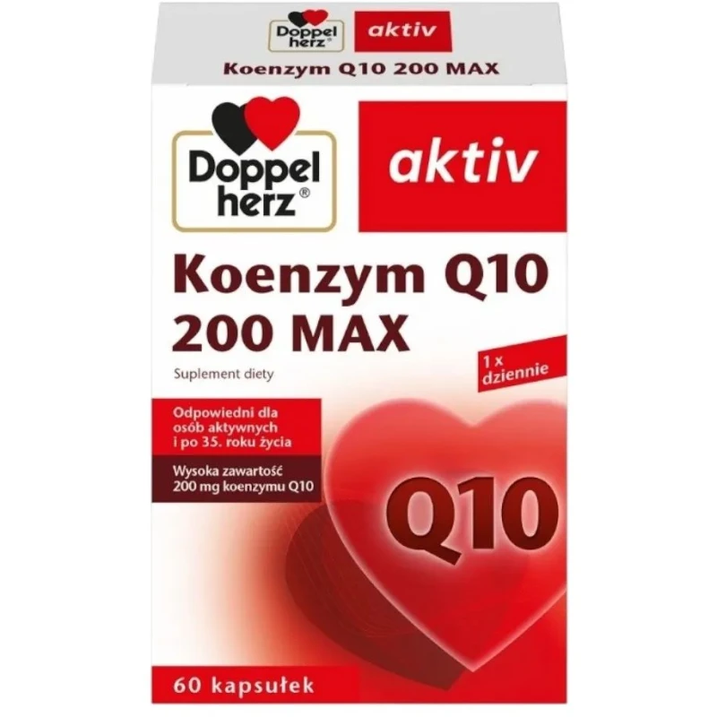 Doppelherz Aktiv Koenzym Q10 200 Max, 60 kapsułek - Wysoka porcja koenzymu Q10