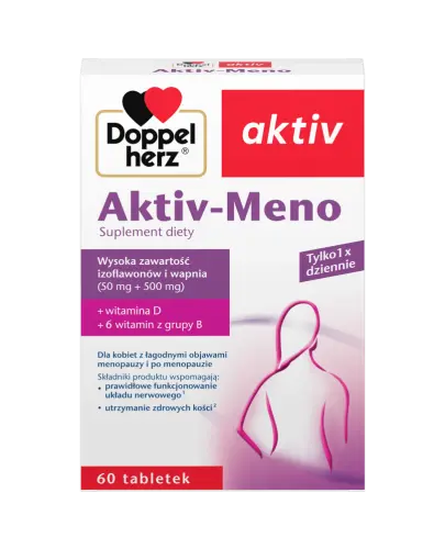 Doppelherz Aktiv-Meno, 60 tabletek - Dla kobiet z łagodnymi objawami menopauzy i po menopauzie