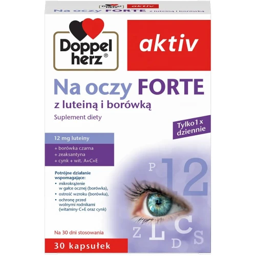 Doppelherz Aktiv Na Oczy Forte, 30 kapsułek - Suplement diety z luteiną i witaminami