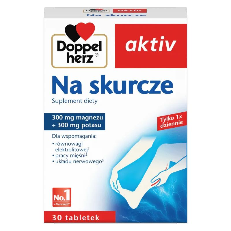 Doppelherz Aktiv Na skurcze, 30 tabletek - Suplement diety z magnezem, potasem i witaminami