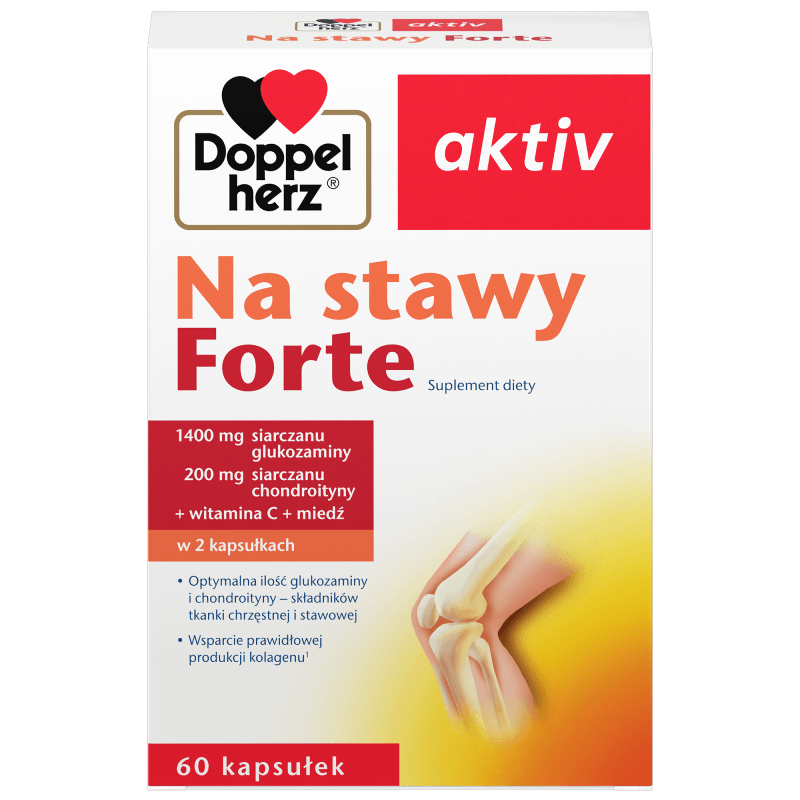 Doppelherz Aktiv Na Stawy Forte, 60 kapsułek - Suplement diety z glukozaminą i chondroityną