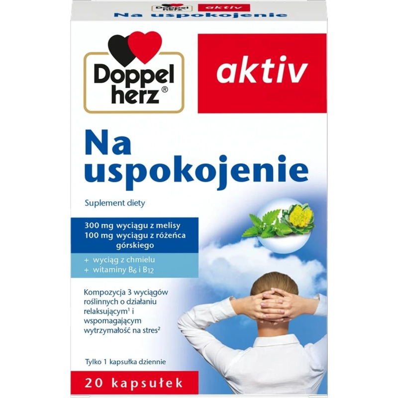 Doppelherz Aktiv Na uspokojenie, kapsułki 20 sztuk - Ze składnikami redukującymi napięcie nerwowe i stres