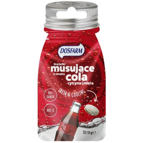 Dosfarm Drażetki musujące o smaku cola, cytryna i mięta, 15 g