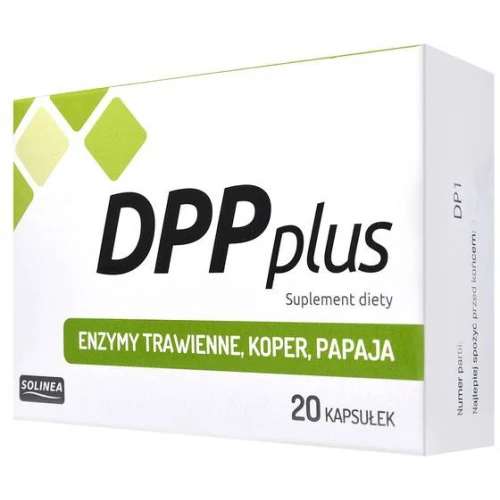 DPP Plus, 20 kapsułek - Wsparcie trawienia, minimalizowanie uczucia pełności i wzdęć