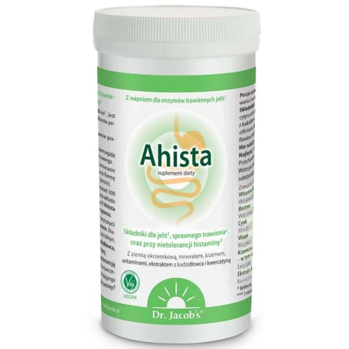 Dr. Jacob's Ahista, proszek 210 g - Naturalny wapń z alg i wyciągi ziołowe wspierają trawienie przy nietolerancji histaminy