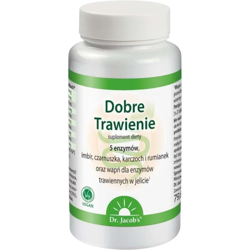 Dr. Jacob's Dobre Trawienie, 90 tabletek - Enzymy trawienne– wsparcie naturalnych procesów trawiennych