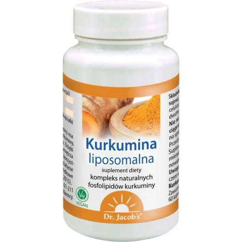 Dr. Jacob's Kurkumina liposomalna, 60 kapsułek - Połączenie kurkuminy i fosfolipidów, wspiera prawidłową pracę mózgu 