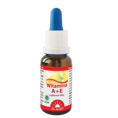 Dr. Jacob's Witamina A + E, 20 ml - Witaminy rozpuszczone w naturalnym oleju MCT z kokosa