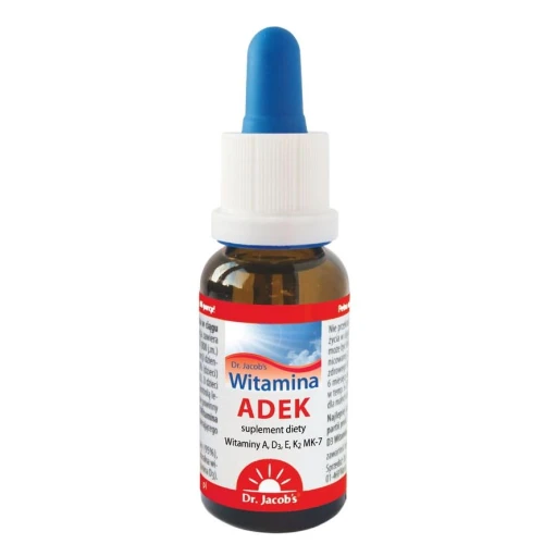 Dr. Jacob's Witamina ADEK, 20 ml - Kompleks wszystkich czterech witamin rozpuszczalnych w tłuszczach