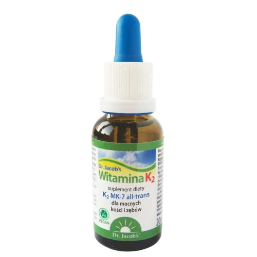Dr. Jacob's Witamina K2, 20 ml - Witamina K2 zawieszona w oleju MCT