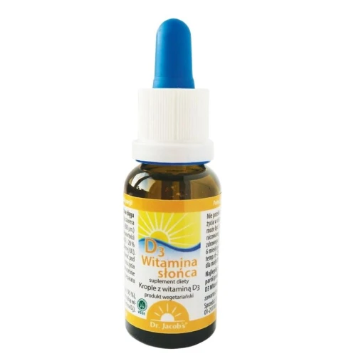 Dr. Jacob's Witamina Słońca D3, 20 ml - Witamina D dla dzieci i dorosłych