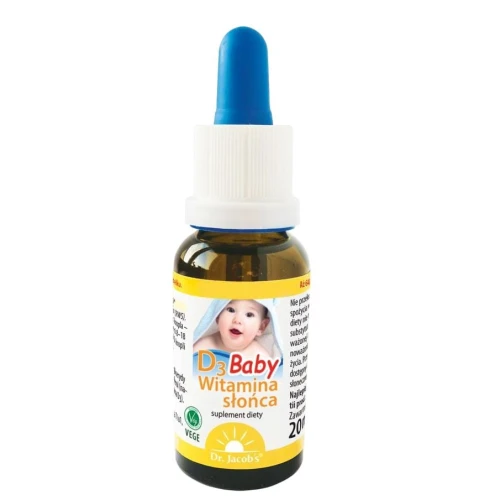 Dr. Jacob's Witamina słońca D3 Baby, 20 ml - Witamina D dla niemowląt