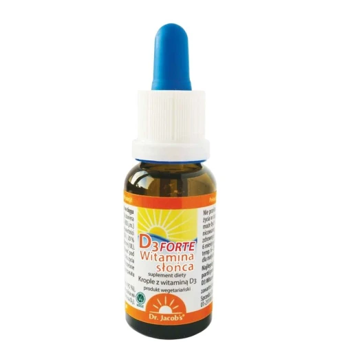 Dr. Jacob's Witamina Słońca D3 Forte, 20 ml - Wysoka dawka witaminy D w 1 kropli