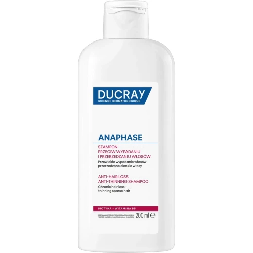 Ducray Anaphase, szampon  przeciw wypadaniu i przerzedzaniu się włosów, 200 ml - Zapobiega wypadaniu włosów, pomaga je wzmocnić, rewitalizuje