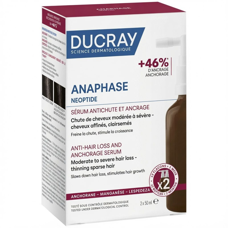 Ducray Anaphase Neoptide Serum do włosów, 2 x 50 ml - Przeciw wypadaniu włosów, na porost i zwiększenie gęstości