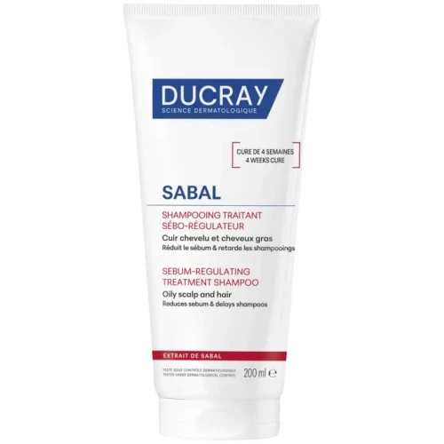 Ducray Sabal Szampon regulujący wydzielanie sebum, 200 ml - Kontrola sebum i świeżość na dłużej