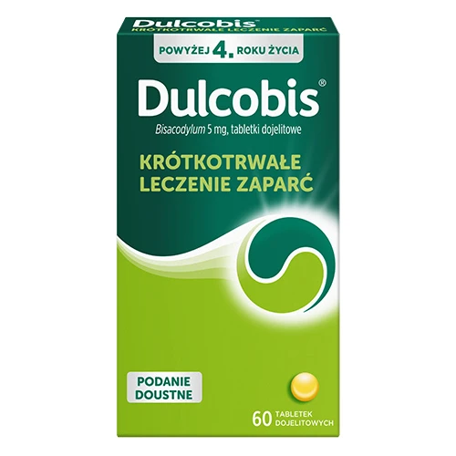 Dulcobis 5 mg, 60 tabletek dojelitowych - Tabletki z bisakodylem o działaniu przeczyszczającym