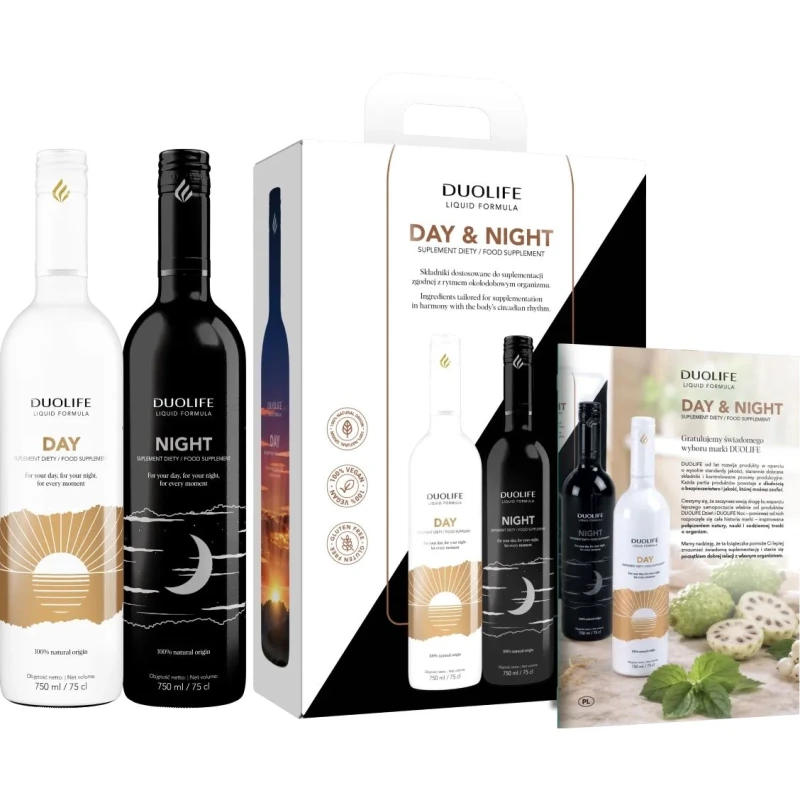 DuoLife Komplet - Dzień i Noc, płyn 2 x 750 ml - Kompleksowe wsparcie organizmu przez całą dobę